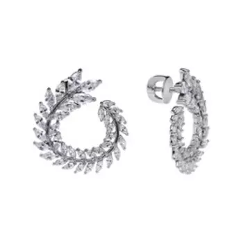 Серебряные серьги с фианитами