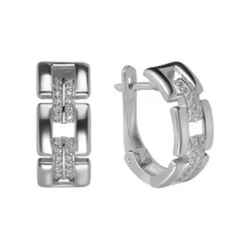 Серебряные серьги с фианитами