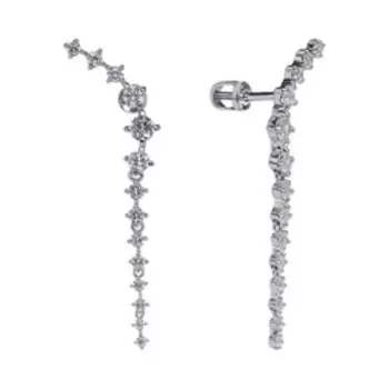 Серебряные серьги с фианитами