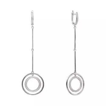 Серебряные серьги с фианитами