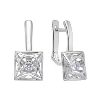 Серебряные серьги с фианитами