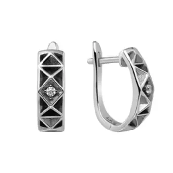 Серебряные серьги с фианитами