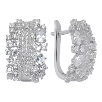 Серебряные серьги с фианитами