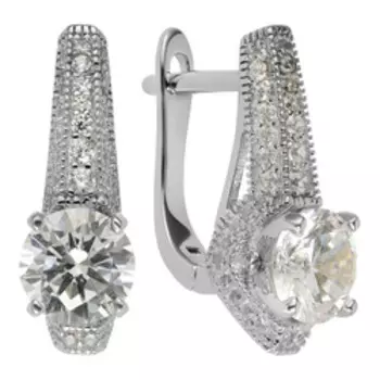 Серебряные серьги с фианитами