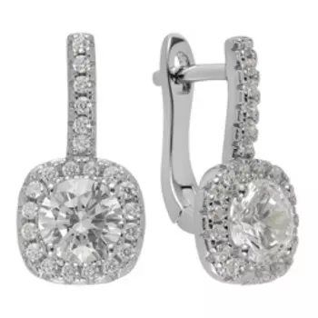 Серебряные серьги с фианитами