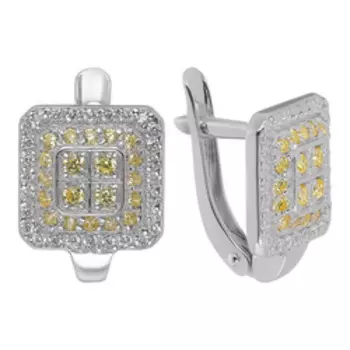 Серебряные серьги с фианитами