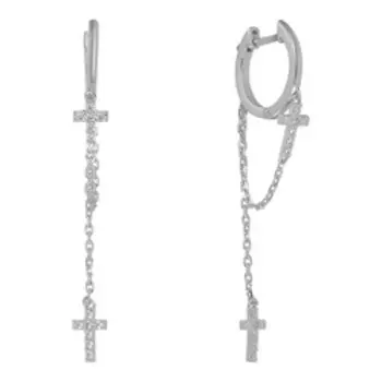 Серебряные серьги с фианитами