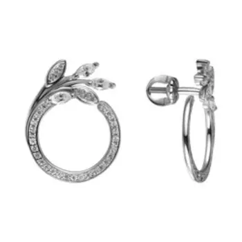 Серебряные серьги с фианитами