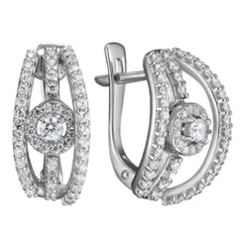 Серебряные серьги с фианитами