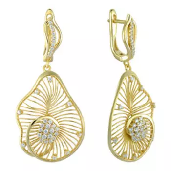 Серебряные серьги с фианитами