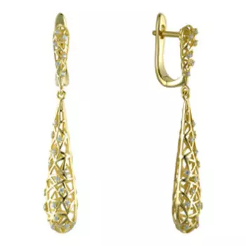 Серебряные серьги с фианитами