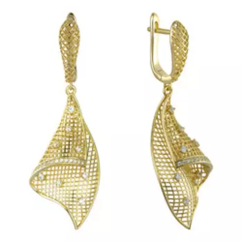 Серебряные серьги с фианитами