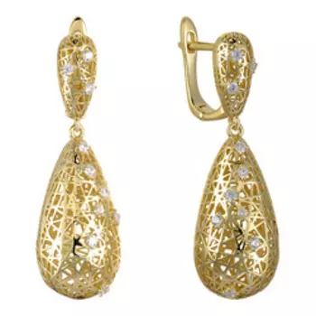 Серебряные серьги с фианитами