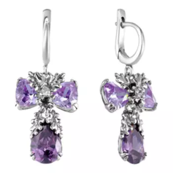 Серебряные серьги с фианитами