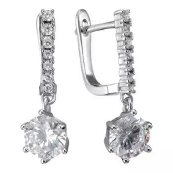 Серебряные серьги с фианитами