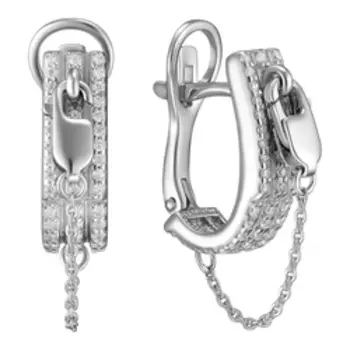 Серебряные серьги с фианитами