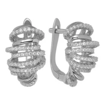 Серебряные серьги с фианитами