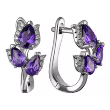 Серебряные серьги с фианитами