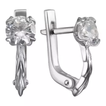 Серебряные серьги с фианитами