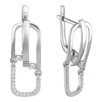 Серебряные серьги с фианитами