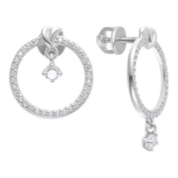 Серебряные серьги с фианитами