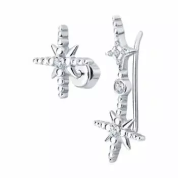 Серебряные серьги с фианитами