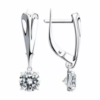 Серебряные серьги с фианитами