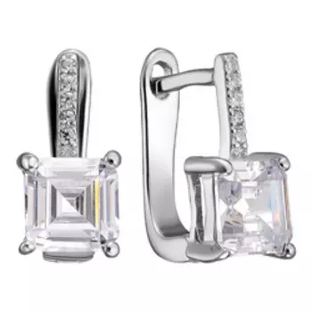 Серебряные серьги с фианитами