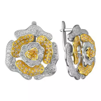 Серебряные серьги с фианитами