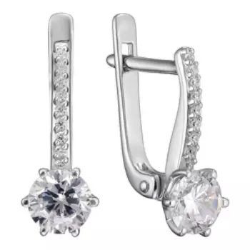 Серебряные серьги с фианитами