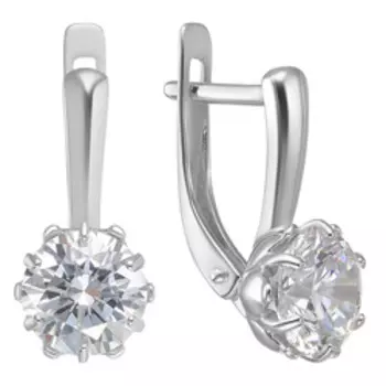 Серебряные серьги с фианитами