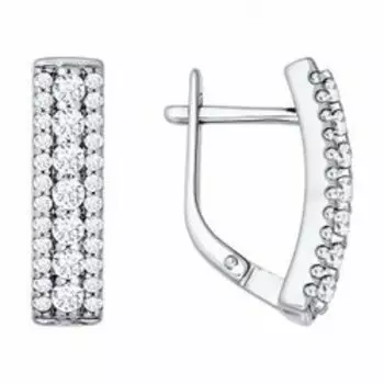 Серебряные серьги с фианитами