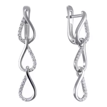 Серебряные серьги с фианитами