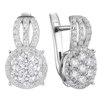 Серебряные серьги с фианитами