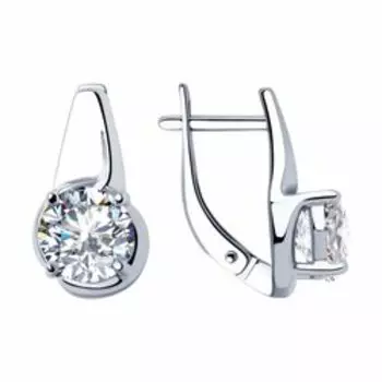 Серебряные серьги с фианитами