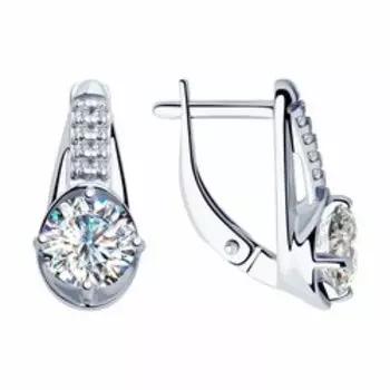 Серебряные серьги с фианитами