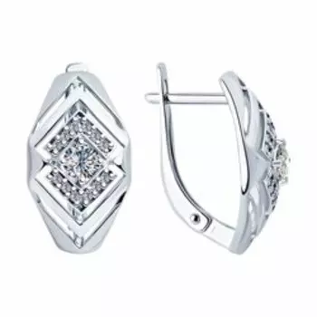 Серебряные серьги с фианитами