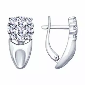 Серебряные серьги с фианитами