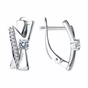 Серебряные серьги с фианитами