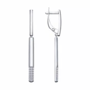 Серебряные серьги с фианитами