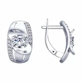 Серебряные серьги с фианитами