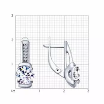 Серебряные серьги с фианитами