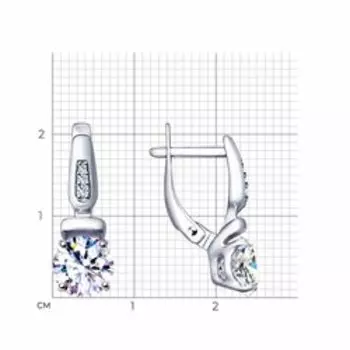 Серебряные серьги с фианитами