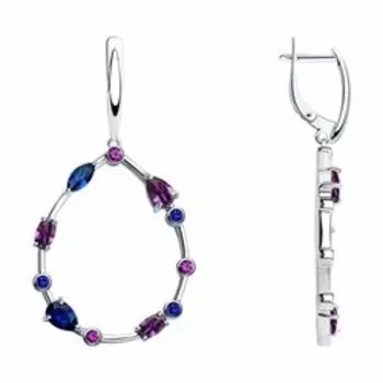 Серебряные серьги с фианитами