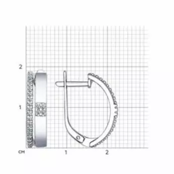 Серьги из серебра с фианитами
