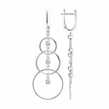 Серебряные серьги с фианитами