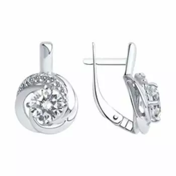 Серебряные серьги с фианитами