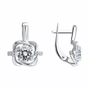 Серебряные серьги с фианитами