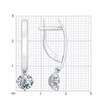 Серебряные серьги с фианитами