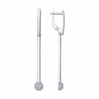 Серебряные серьги с фианитами